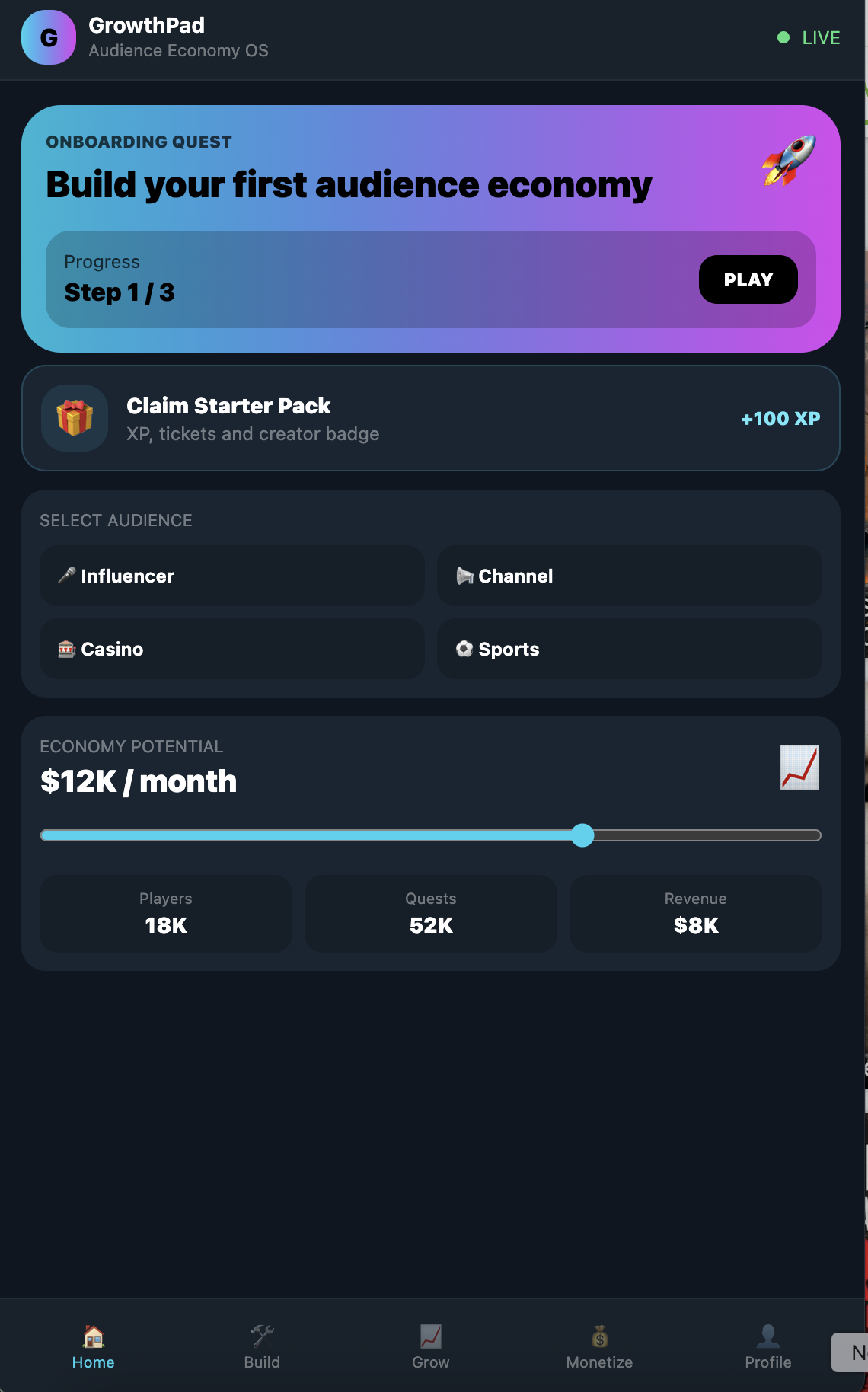 GrowthPad — Build your audience economy